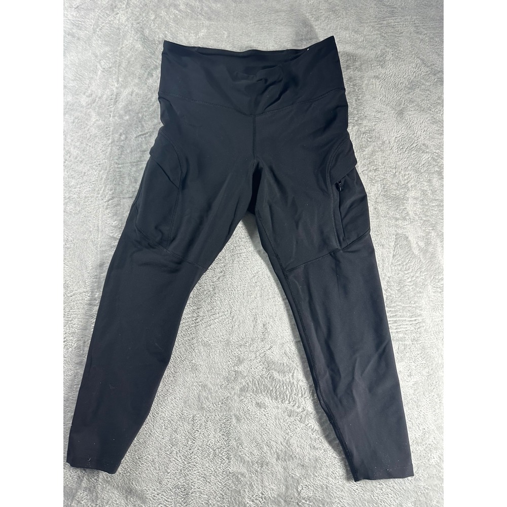 Old Navy Active PowerSoft High Rise Go Dry Black Cargo Leggings Womens XL